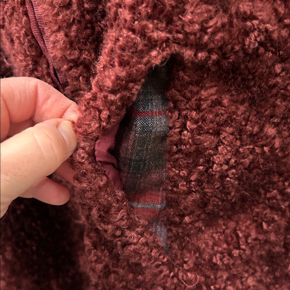 NWT Pendleton Bordeaux Burgundy ' Fuzzy Zip Jacket - Picture 8 of 11